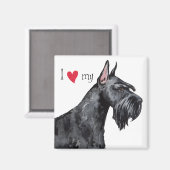 Aimant J'aime mon Schnauzer géant (Recto/Verso)