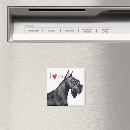 Aimant J'aime mon Schnauzer géant (In Situ (Lave-vaisselle))