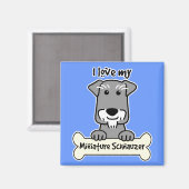 Aimant J'Aime Mon Schnauzer Miniature (Recto/Verso)