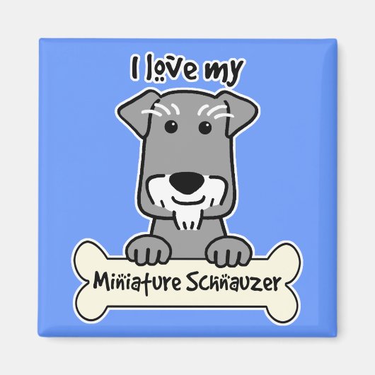 Aimant J'Aime Mon Schnauzer Miniature (Devant)