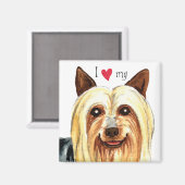 Aimant J'aime mon Silky Terrier (Recto/Verso)