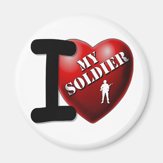 Aimant J'aime mon soldat (Devant)