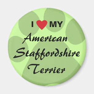 Aimant J'aime mon Staffordshire Terrier américain