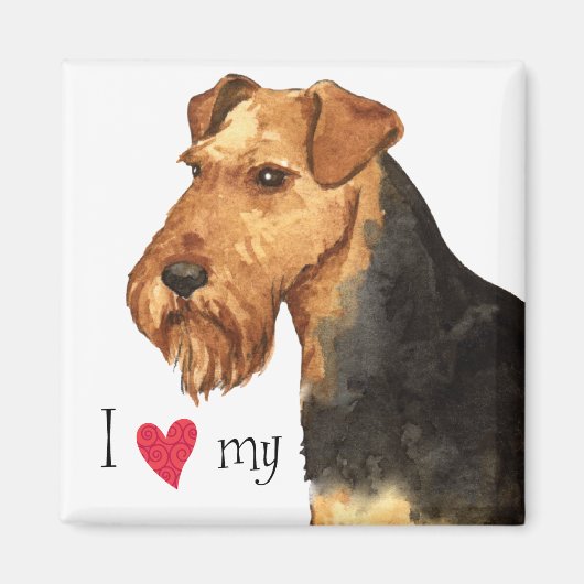 Aimant J'aime mon Terrier gallois (Devant)