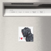 Aimant J'aime mon Terrier russe noir (In Situ (Lave-vaisselle))