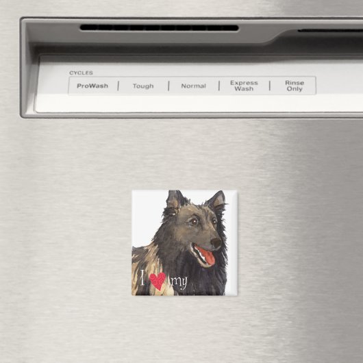 Aimant J'aime mon Tervuren belge (In Situ (Lave-vaisselle))