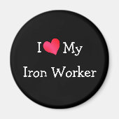 Aimant J'Aime Mon Travailleur En Fer (Devant)