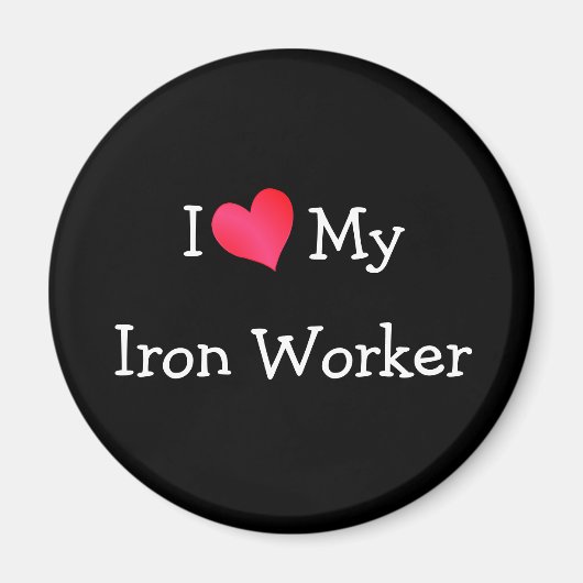 Aimant J'Aime Mon Travailleur En Fer (Devant)