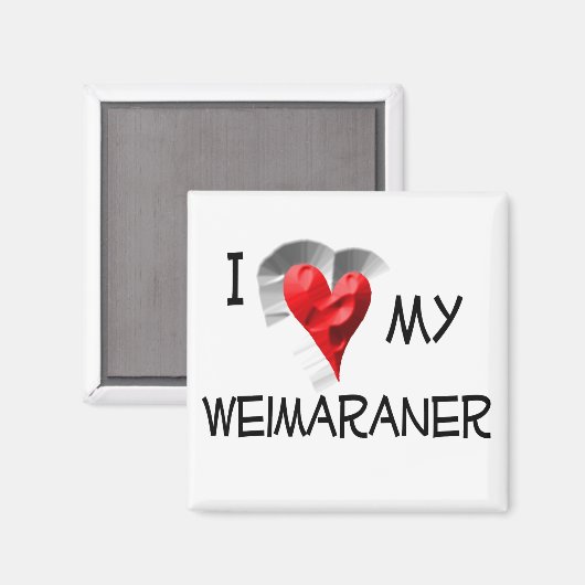 Aimant J'aime mon Weimaraner (Recto/Verso)