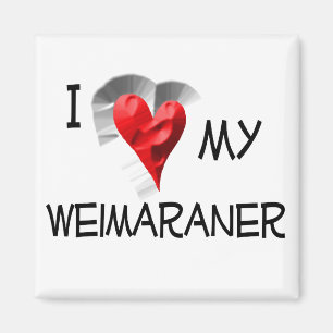 Aimant J'aime mon Weimaraner