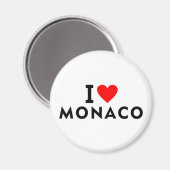 Aimant J'aime Monaco pays comme voyage de coeur tourisme (Recto/Verso)