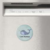 Aimant J'aime Narwhals (In Situ (Lave-vaisselle))