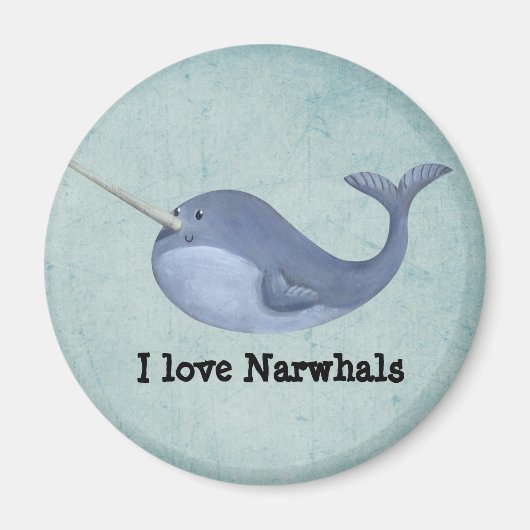 Aimant J'aime Narwhals (Devant)