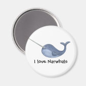 Aimant J'aime Narwhals (Recto/Verso)