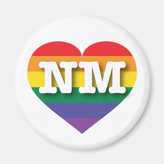 Aimant J'aime New Mexico Gay pride Rainbow Heart (Devant)
