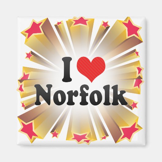 Aimant J'aime Norfolk (Devant)