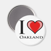 Aimant J'aime Oakland (Recto/Verso)