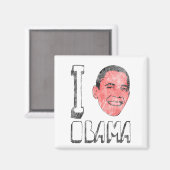 Aimant J'aime Obama du coeur (Recto/Verso)