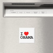 Aimant J'aime Obama du coeur (In Situ (Lave-vaisselle))