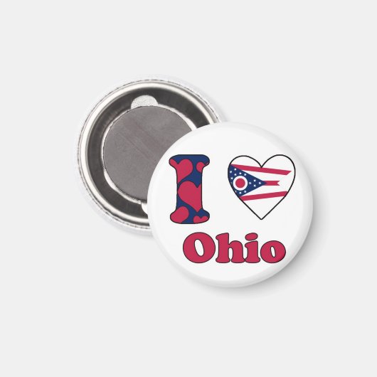 Aimant J'aime Ohio (Recto/Verso)