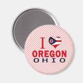 Aimant J'aime Oregon, Ohio (Recto/Verso)