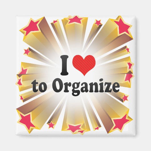 Aimant J'aime organiser (Devant)