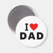 Aimant j'aime papa coeur papa message texte le père symbo (Recto/Verso)