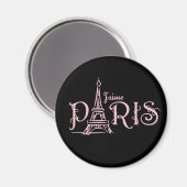 Aimant J'aime Paris (noir) (Recto/Verso)