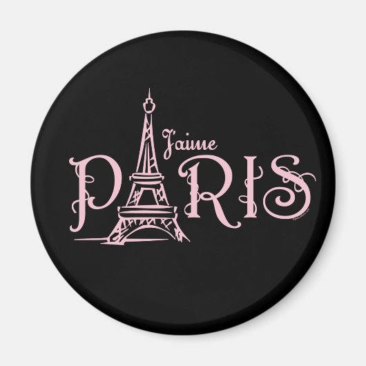 Aimant J'aime Paris (noir) (Devant)