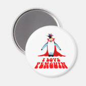 Aimant J'aime Penguin (Recto/Verso)