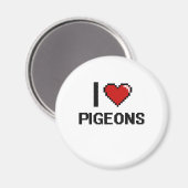 Aimant J'aime Pigeons Digital Design (Recto/Verso)
