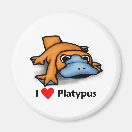 Aimant J'aime Platypus (Devant)