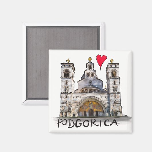 Aimant J'aime Podgorica (Recto/Verso)