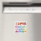 Aimant J'aime quelqu'un avec AUTISM (In Situ (Lave-vaisselle))