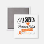 Aimant J'Aime Quelqu'Un Avec La Leucémie (Recto/Verso)