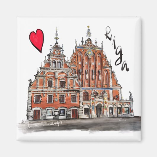 Aimant J'aime Riga (Devant)
