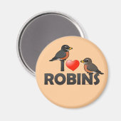 Aimant J'aime Robins (Recto/Verso)