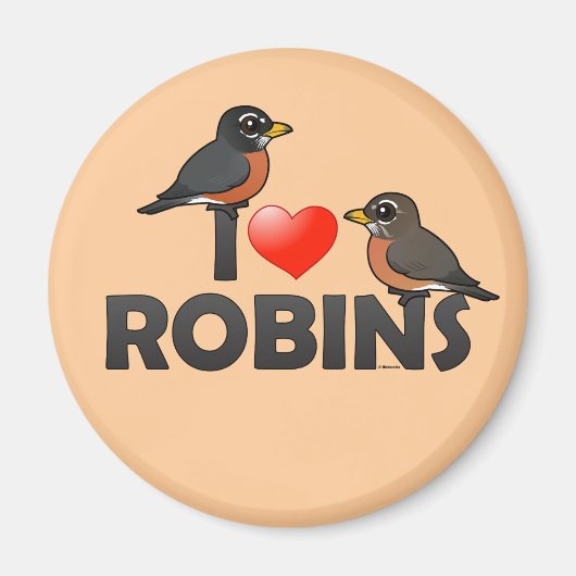 Aimant J'aime Robins (Devant)