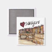 Aimant J'aime Sarajevo (Recto/Verso)