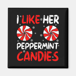 Aimant J'aime Ses Bonbons Au Poivre De Menthe Couple Corr