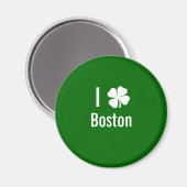 Aimant J'aime (shamrock) Boston Jour de la Saint Patrick (Recto/Verso)
