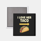 Aimant J'Aime Son Taco Mexicain Fiesta Couples Cinco De M (Recto/Verso)