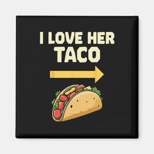 Aimant J'Aime Son Taco Mexicain Fiesta Couples Cinco De M (Devant)