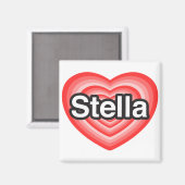Aimant J'aime Stella. Je t'aime Stella. Cœur (Recto/Verso)