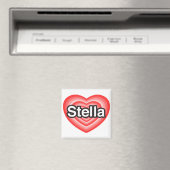 Aimant J'aime Stella. Je t'aime Stella. Cœur (In Situ (Lave-vaisselle))