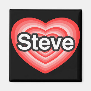 Aimant J'aime Steve. Je t'aime Steve. Coeur