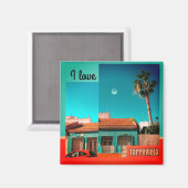 Aimant J'aime Torrevieja en orange et en turquoise (Recto/Verso)