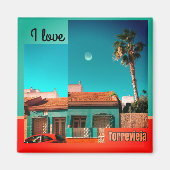 Aimant J'aime Torrevieja en orange et en turquoise (Devant)