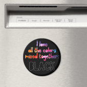 Aimant J'aime toutes les couleurs ensemble noir uni (In Situ (Lave-vaisselle))