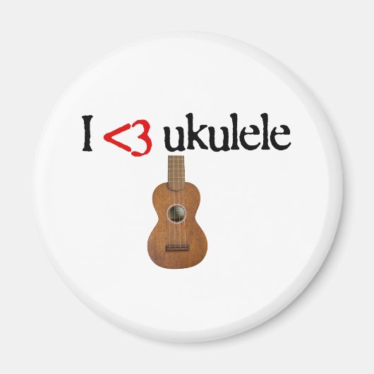 Aimant J'aime ukulele (Devant)